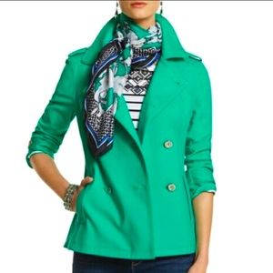 WHBM Green Stretch Peacoat Size 14